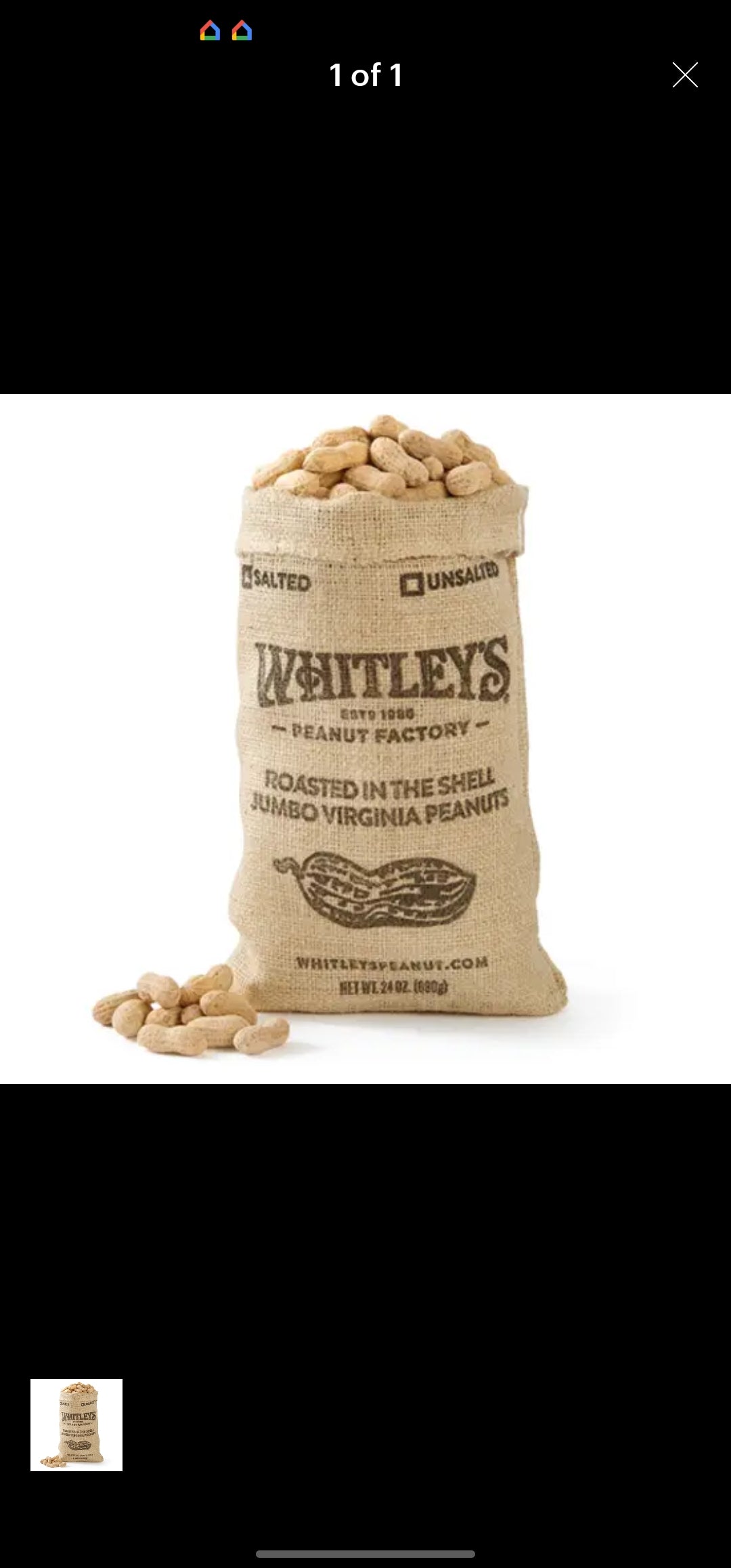 Whitley's 24oz Bag Peanuts 700